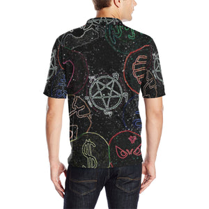 Dante's Inferno Glowing Men's All Over Print Polo Shirt (Model T55)
