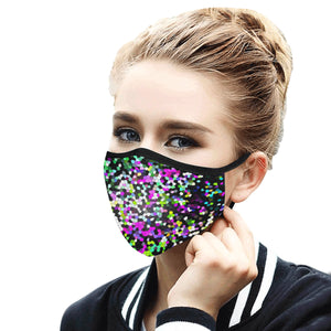 Holiday Paisley Purple Mosaic Mouth Mask in One Piece (2 Filters Included) (Model M02)