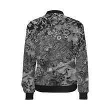 Load image into Gallery viewer, Perfectly Paisley Black and White All Over Print Bomber Jacket for Women (Model H36)