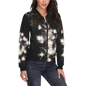 Fireworks Flower All Over Print Bomber Jacket for Women (Model H36)