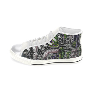 Complex Graffiti Glowing Women's Classic High Top Canvas Shoes (Model 017)