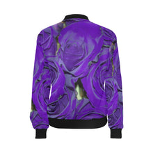 Load image into Gallery viewer, Rose Bouquet Flower Purple All Over Print Bomber Jacket for Women (Model H36)