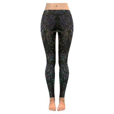 Livingstone Daisy Flower Glowing Low Rise Leggings (Invisible Stitch) (Model L05)