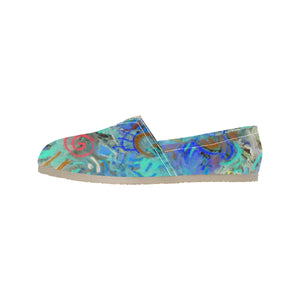 Graffiti Abstract Aqua Unisex Classic Canvas Slip-On (Model 1206)