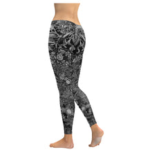 Load image into Gallery viewer, Perfectly Paisley Black and White Low Rise Leggings (Invisible Stitch) (Model L05)