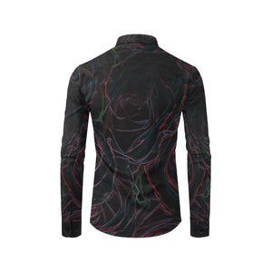 Rose Bouquet Flower Glowing Men's All Over Print Casual Dress Shirt (Model T61)