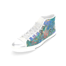 Load image into Gallery viewer, Graffiti Abstract Blue Women&#39;s Classic High Top Canvas Shoes (Model 017)