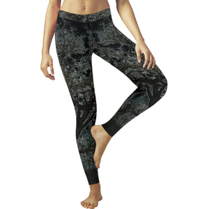 Spooky Tree Glowing Low Rise Leggings (Invisible Stitch) (Model L05)