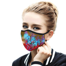 Load image into Gallery viewer, Fireweed Flower Blue Mouth Mask in One Piece (2 Filters Included) (Model M02)