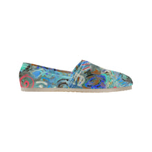 Load image into Gallery viewer, Graffiti Abstract Aqua Unisex Classic Canvas Slip-On (Model 1206)