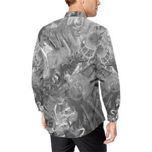 Graffiti Abstract Black and White Men's All Over Print Casual Dress Shirt (Model T61)
