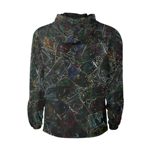 Oil Paints Glowing All Over Print Quilted Windbreaker for Men (Model H35)