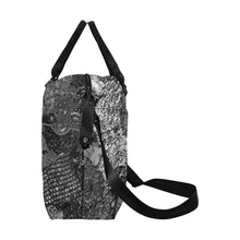 Load image into Gallery viewer, Cresent Paisley Black and White Large Capacity Duffle Bag (Model 1715)