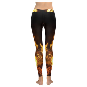 Feathery Flames Low Rise Leggings (Invisible Stitch) (Model L05)