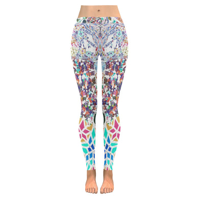 Holiday Paisley Reverse Low Rise Leggings (Invisible Stitch) (Model L05)