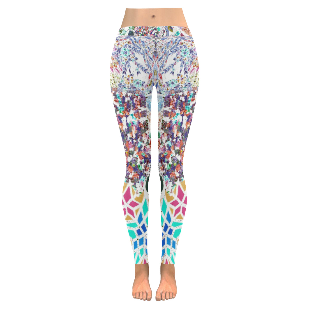 Holiday Paisley Reverse Low Rise Leggings (Invisible Stitch) (Model L05)