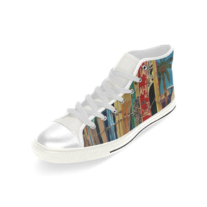 Surfboards Men’s Classic High Top Canvas Shoes (Model 017)