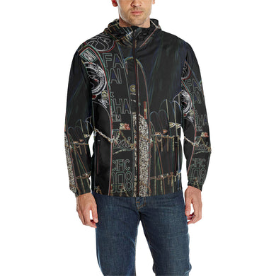 Surfboards Glowing All Over Print Quilted Windbreaker for Men (Model H35)