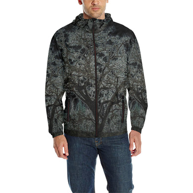 Spooky Tree Glowing All Over Print Quilted Windbreaker for Men (Model H35)