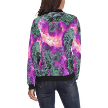 Load image into Gallery viewer, Molten Flames Magenta All Over Print Bomber Jacket for Women (Model H36)