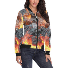 Load image into Gallery viewer, Add Fuel to the Flames All Over Print Bomber Jacket for Women (Model H36)