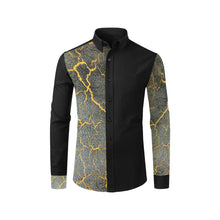 Load image into Gallery viewer, Crackling Yellow Men&#39;s All Over Print Casual Dress Shirt (Model T61)