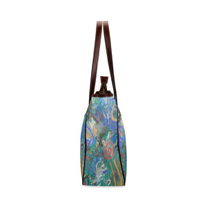 Graffiti Abstract Blue Classic Tote Bag (Model 1644)