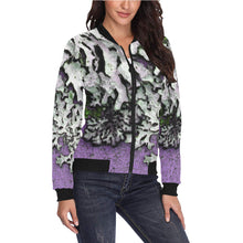 Load image into Gallery viewer, Moss Purple All Over Print Bomber Jacket for Women (Model H36)