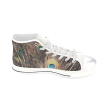 Load image into Gallery viewer, Peacock Feathers Men’s Classic High Top Canvas Shoes (Model 017)