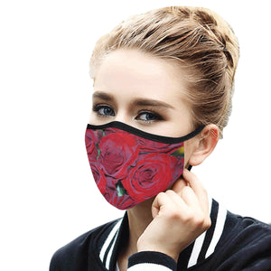 Rose Bouquet Flower Mouth Mask in One Piece (2 Filters Included) (Model M02)