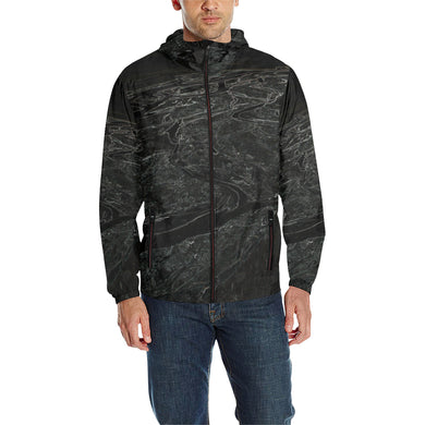 Aerial Flowing Glowing All Over Print Quilted Windbreaker for Men (Model H35)