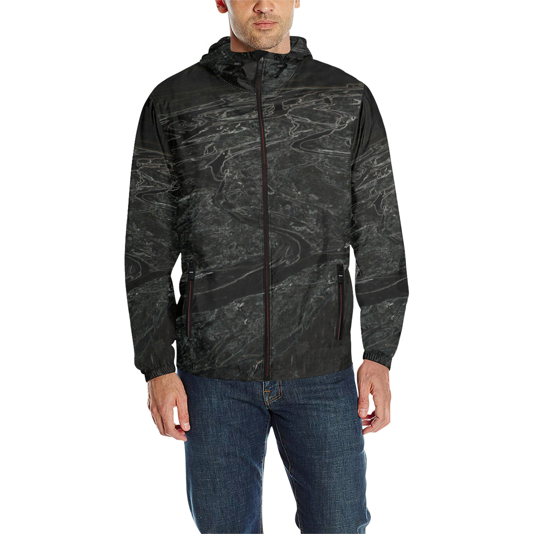 Aerial Flowing Glowing All Over Print Quilted Windbreaker for Men (Model H35)