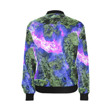 Load image into Gallery viewer, Molten Flames Purple All Over Print Bomber Jacket for Women (Model H36)