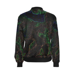 Sea of Flames Glowing All Over Print Bomber Jacket for Women (Model H36)