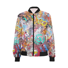 Load image into Gallery viewer, Graffiti Abstract Mosaic All Over Print Bomber Jacket for Women (Model H36)