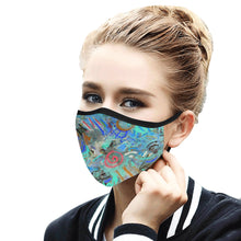 Load image into Gallery viewer, Graffiti Abstract Aqua Mouth Mask in One Piece (2 Filters Included) (Model M02)