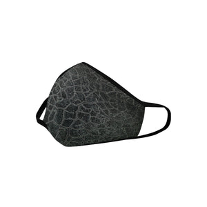 Crackle Black Mouth Mask in One Piece (2 Filters Included) (Model M02)