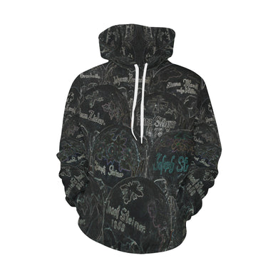Painted Skulls Glowing All Over Print Hoodie for Men/Large Size (USA Size) (Model H13)