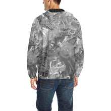 Load image into Gallery viewer, Graffiti Abstract Black and White All Over Print Quilted Windbreaker for Men (Model H35)
