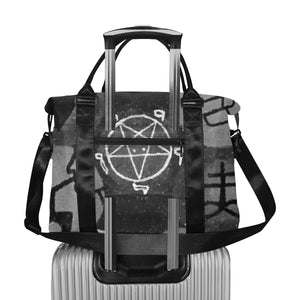 Dante's Inferno Black and White Large Capacity Duffle Bag (Model 1715)