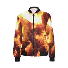 Load image into Gallery viewer, Sea of Flames All Over Print Bomber Jacket for Women (Model H36)