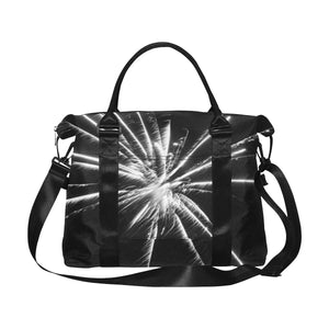 Fireworks Star Black and White Large Capacity Duffle Bag (Model 1715)