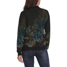 Load image into Gallery viewer, Feathery Flames Glowing All Over Print Bomber Jacket for Women (Model H36)