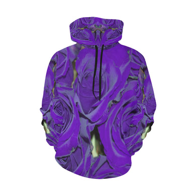 Rose Bouquet Flower Purple All Over Print Hoodie for Women (USA Size) (Model H13)