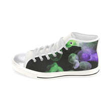 Load image into Gallery viewer, Jellyfish Green and Purple Women&#39;s Classic High Top Canvas Shoes (Model 017)
