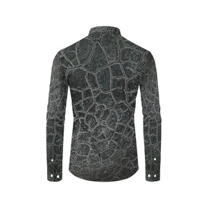 Crackle Black Men's All Over Print Casual Dress Shirt (Model T61)