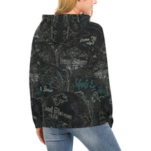Load image into Gallery viewer, Painted Skulls Glowing All Over Print Hoodie for Women (USA Size) (Model H13)