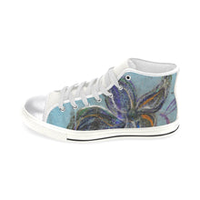Load image into Gallery viewer, Graffiti Flower Blue Women&#39;s Classic High Top Canvas Shoes (Model 017)