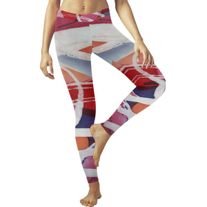 Abstract Circles Low Rise Leggings (Invisible Stitch) (Model L05)