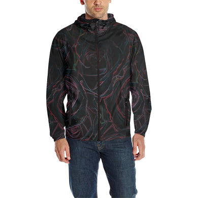 Rose Bouquet Flower Glowing All Over Print Quilted Windbreaker for Men (Model H35)